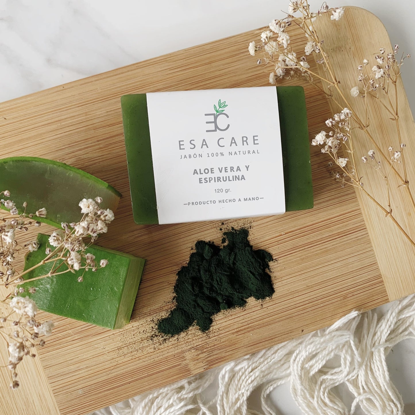 Jabón de aloe vera y espirulina (120gr)