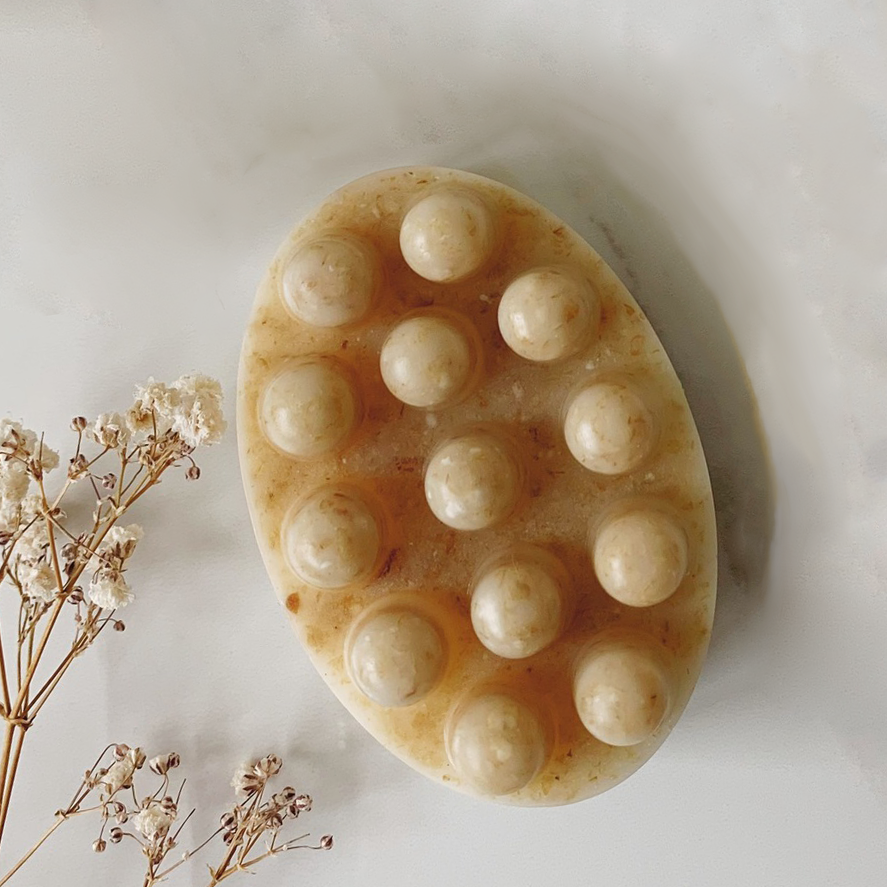 Jabón masajeador de avena y concha de nácar (130gr)